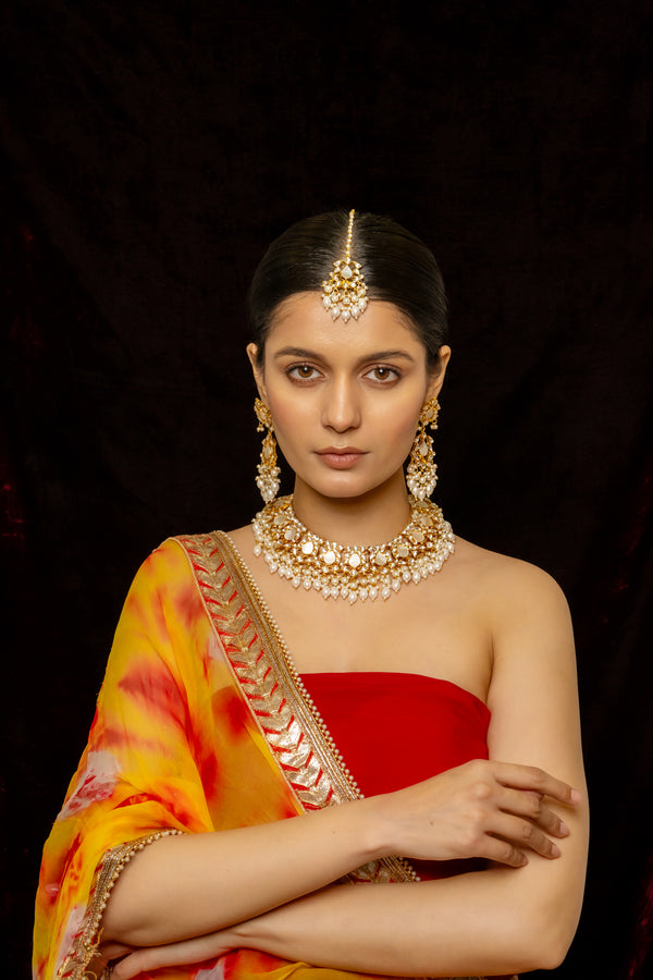 Rajatamala Necklace with Earrings and Tika