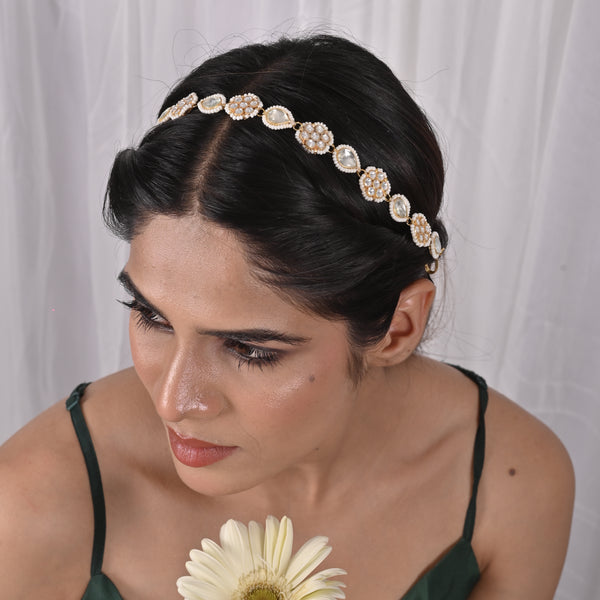 Ranunculus Pushp Chand Kundan Headband