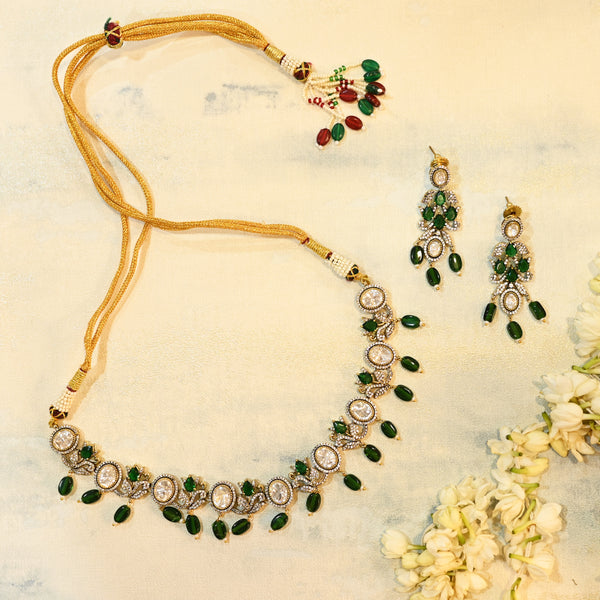 Sadhika Faux Polki Choker with Earrings