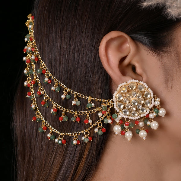 Kimaya Kundan Studs with Kaanchain