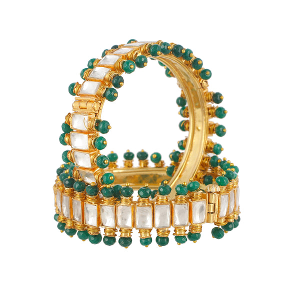 Farouk Kundan Green Bangles