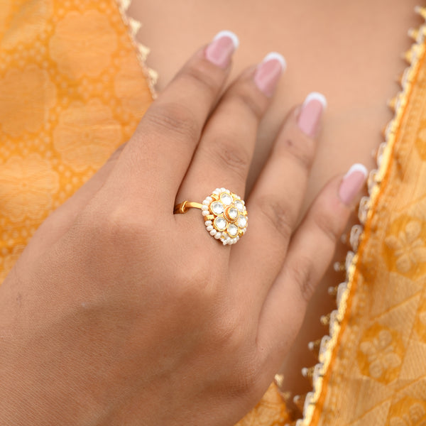 Zeliang Jadau Kundan Tiny Ring