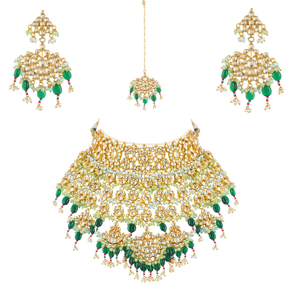 Ritika Surajmukhi Necklace Set with Tika