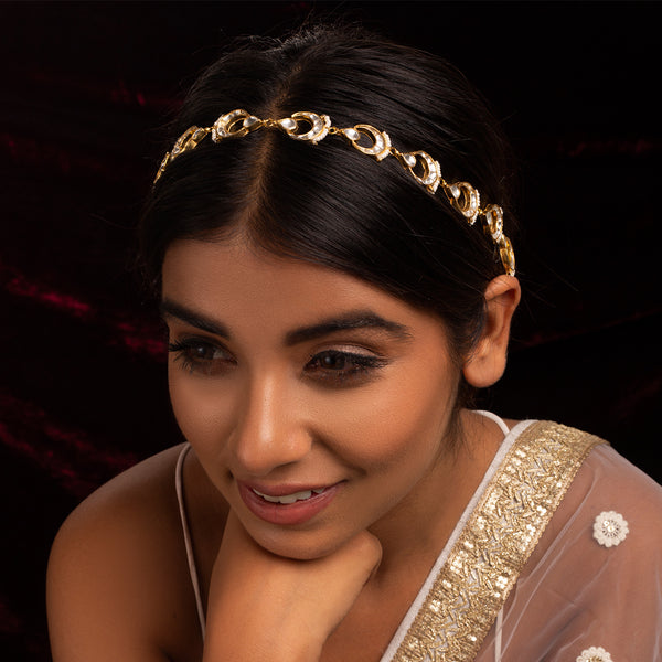 Nasturitum Kundan Headband/Sheeshphool