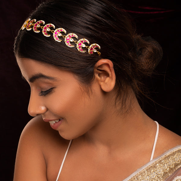 Lotus Pink Headband/Sheeshphool