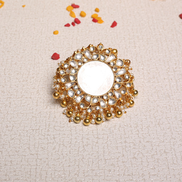 Vir Gold Plated Jadau Kundan Ring