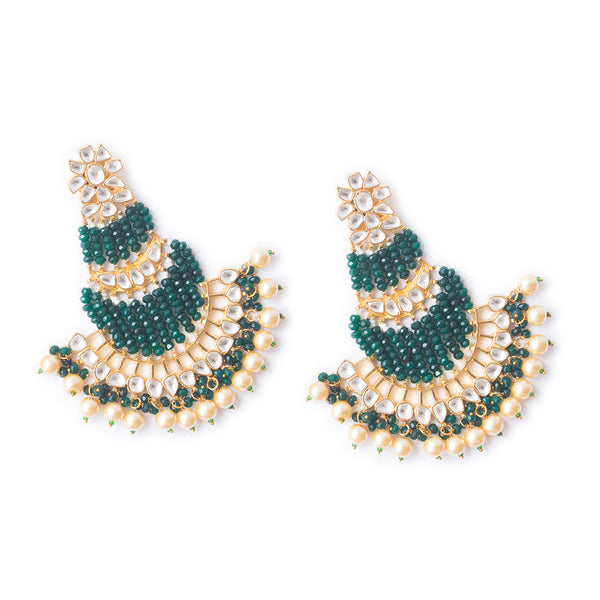 Jaksh Teal Jhumar Style Earrings