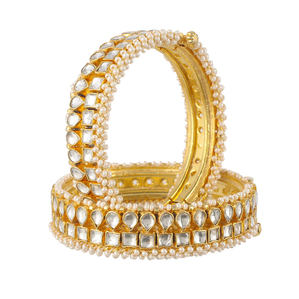 Adel Gold Plated Kundan Bangles