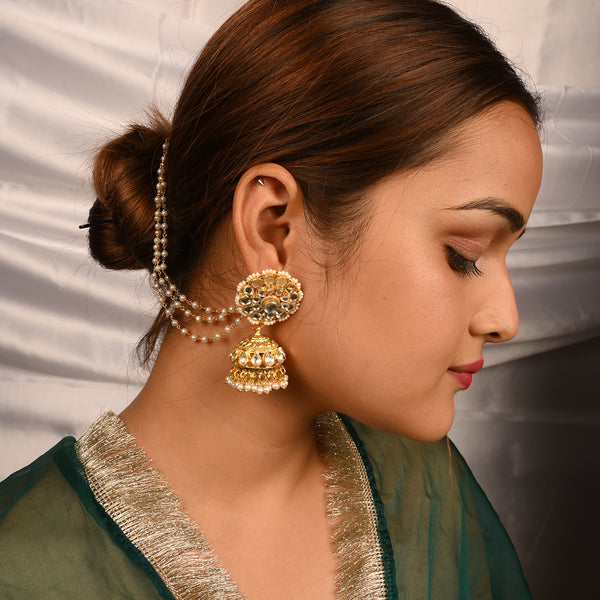 Chandran Pearl Kundan Head Chain