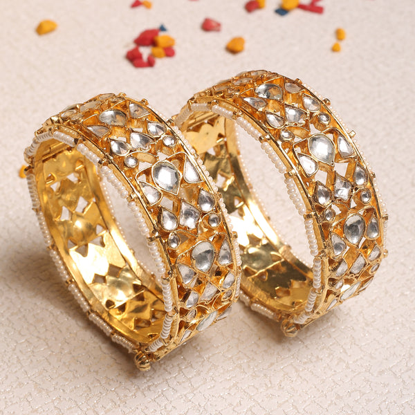 Malisa Gold Plated Kundan Bangles