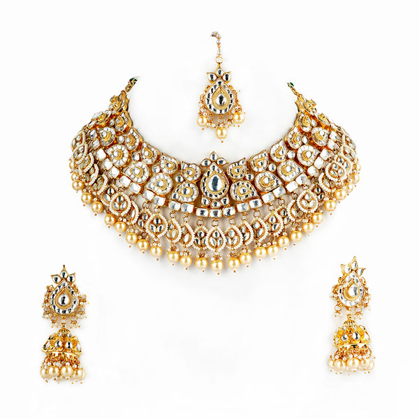 Roop Aam Kundan Necklace Set with Tika