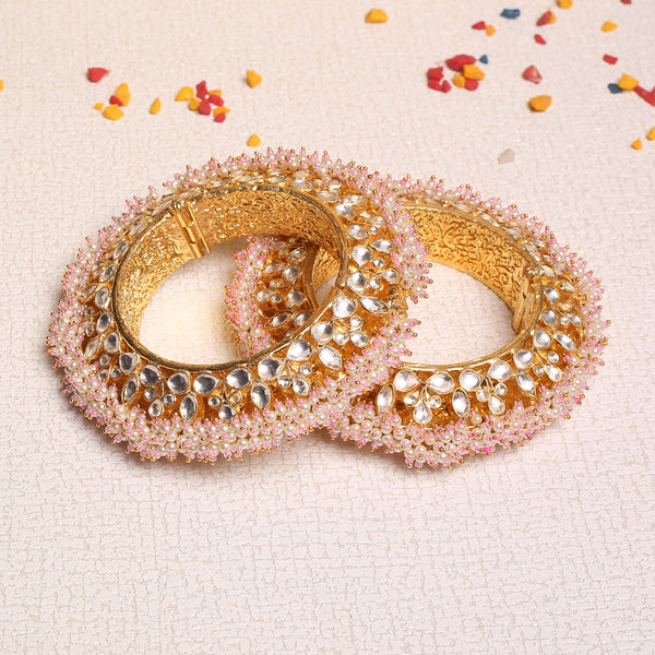 Nariman Kundan Pink Bangles