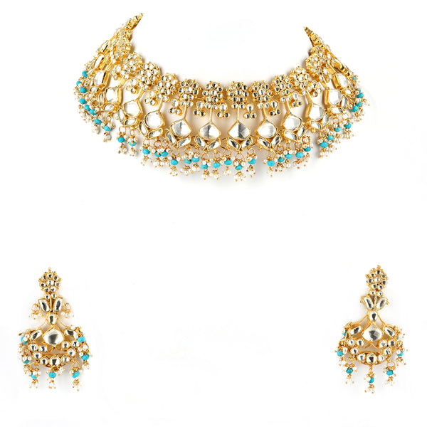 Unnati Jadau Kundan Trikon Necklace Set