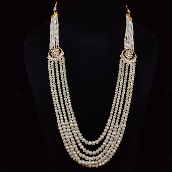 Tanishree Chand Kundan Layered Long Necklace/ Groom Mala