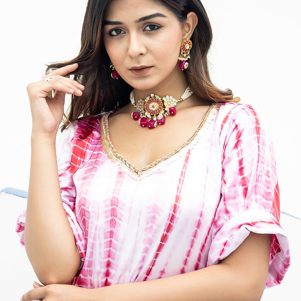 Dhumita Hot Pink Choker Set