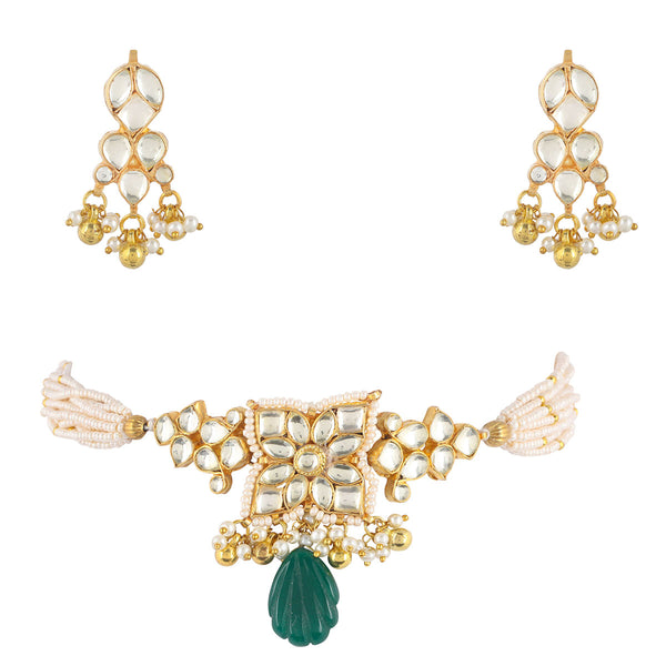 Turuvanur White Kundan Choker Set